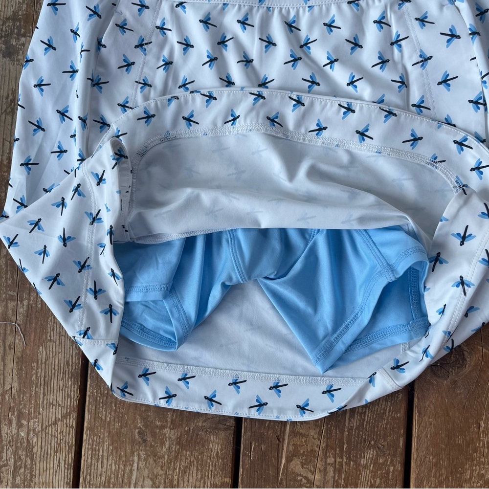 Belyn Key White Skort with Blue Dragonfly Print - Picture 6 of 8
